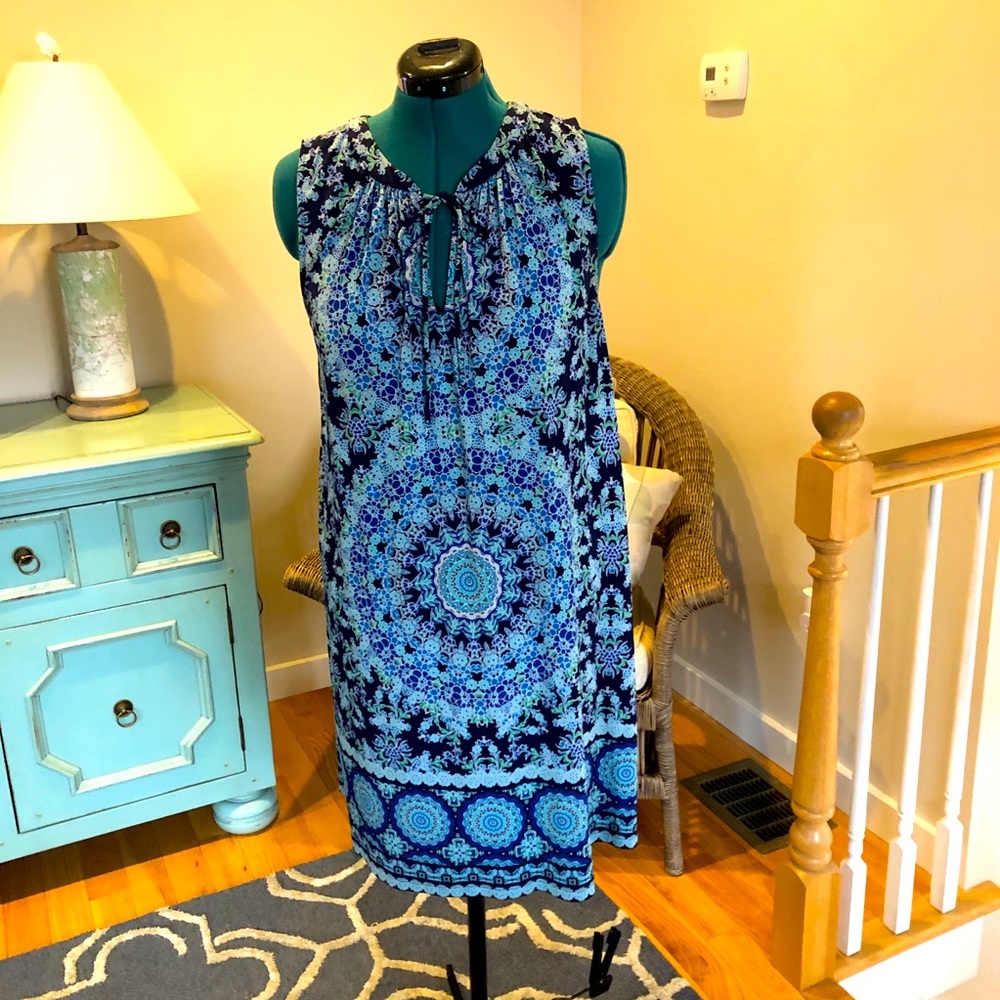 London Times Sleeveless Mandala Dress